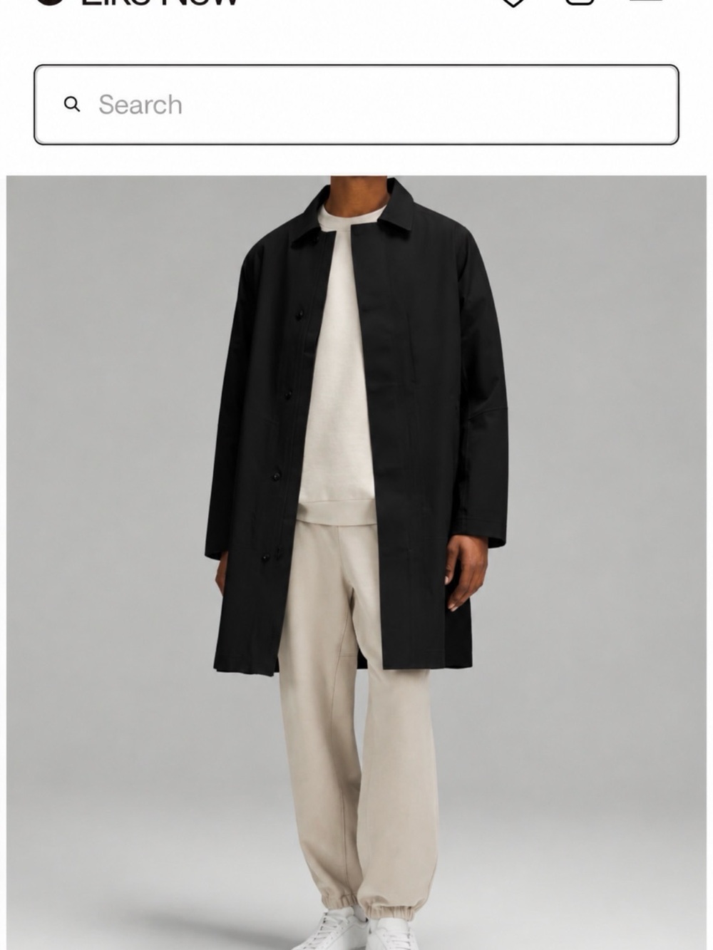 Xs lululemon athletica Black Single-Breasted Trench Coat